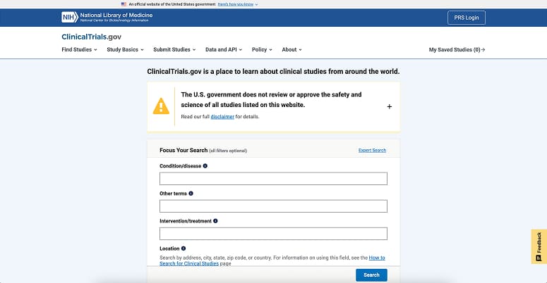 Clinical Trials Database Resources Website