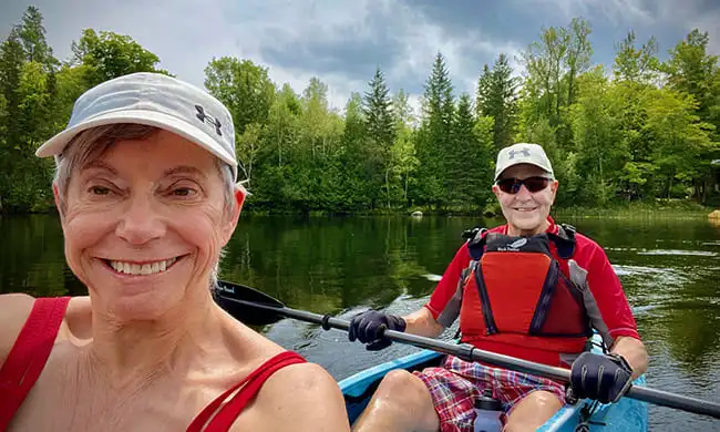 Owen Snider and Judith Snider kayaking
