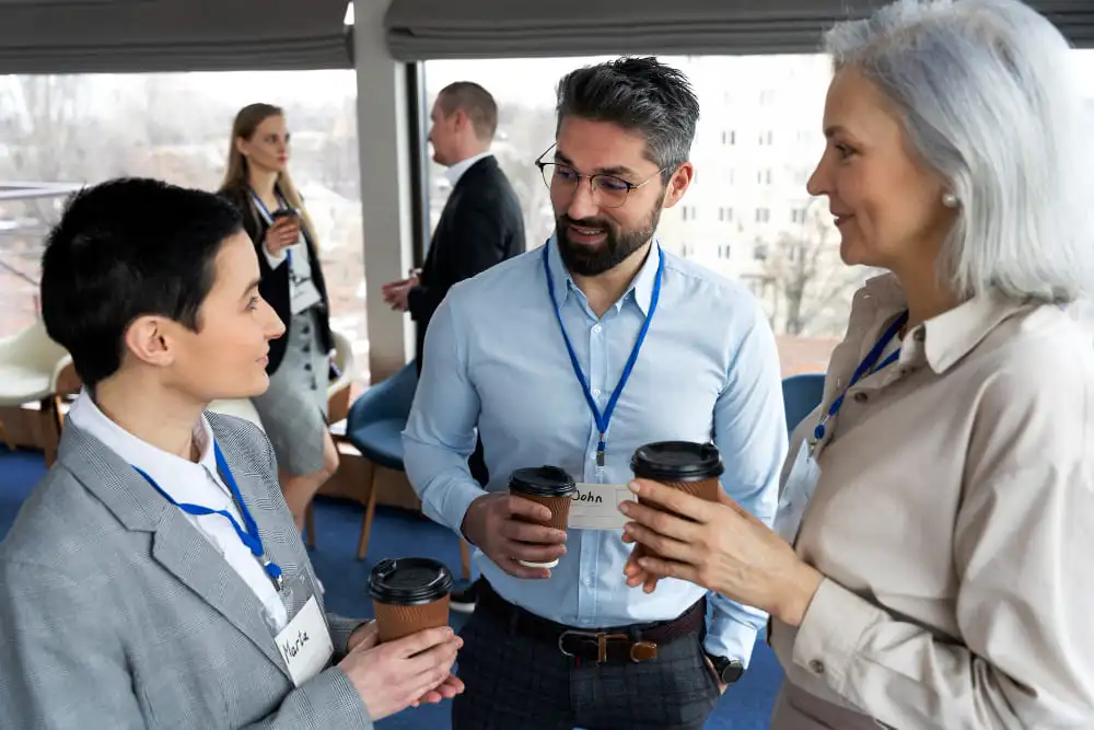 Researchers Networking at Cancer Research Conference