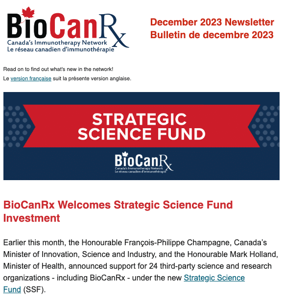 BioCanRx Newsletter | Dec 2023